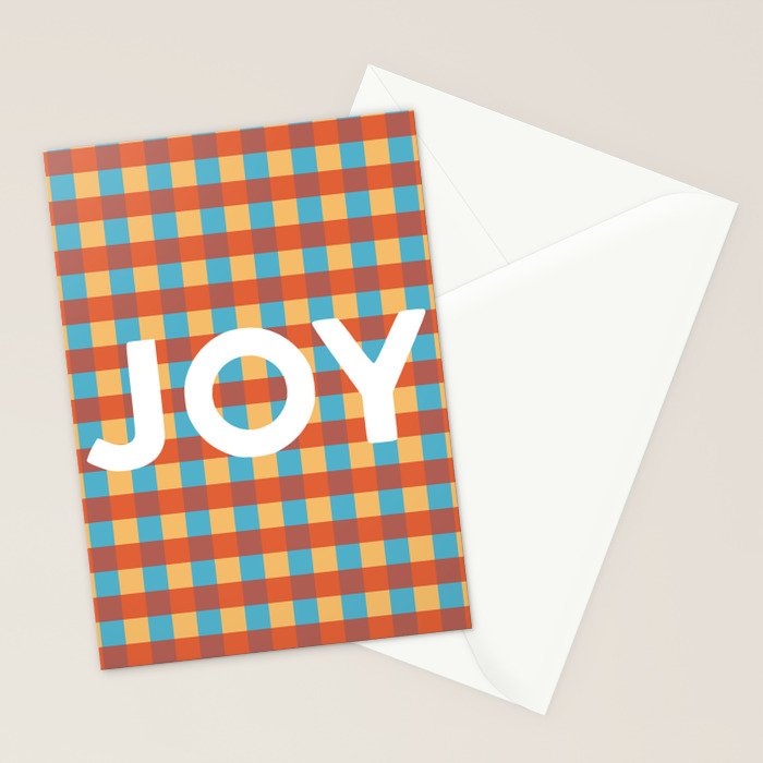 Joy in Christmas Plaid Stationery Card Gallery Image 2