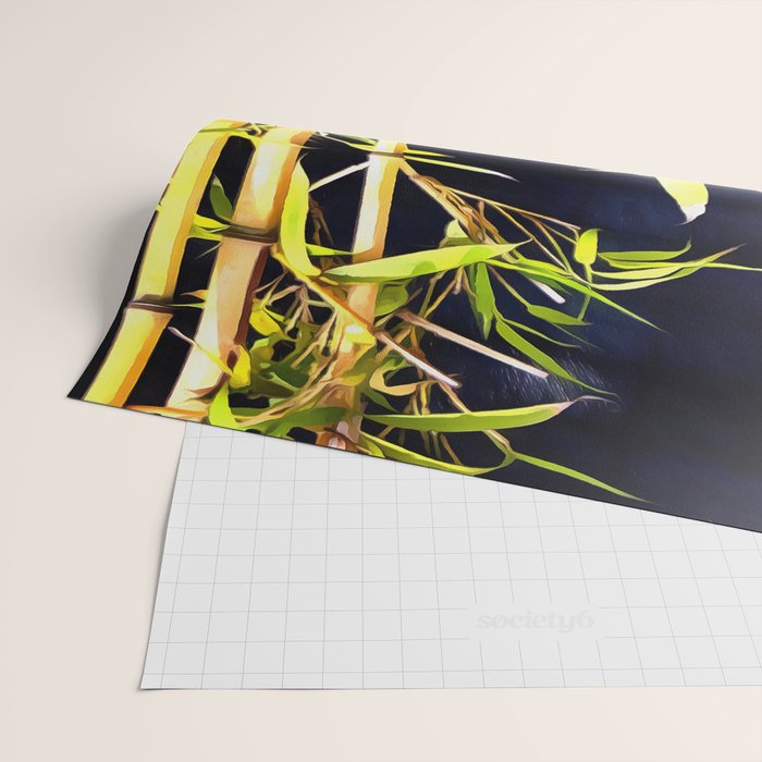 Bamboo On Black Wrapping Paper Gallery Image 2