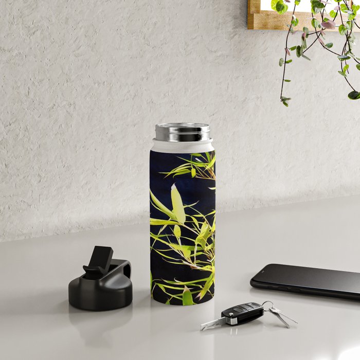 Bamboo On Black Water Bottle Gallery Image 4
