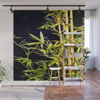Bamboo On Black Wall Mural Gallery Image 1