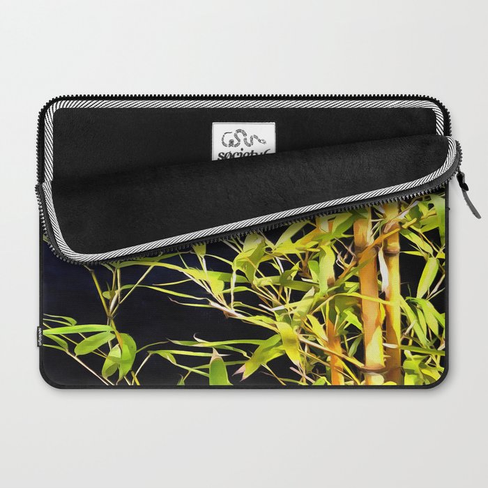Bamboo On Black Laptop Sleeve Gallery Image 2
