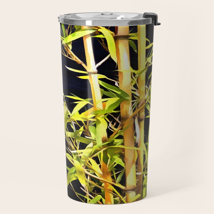 Bamboo On Black Travel Mug Gallery Image 2