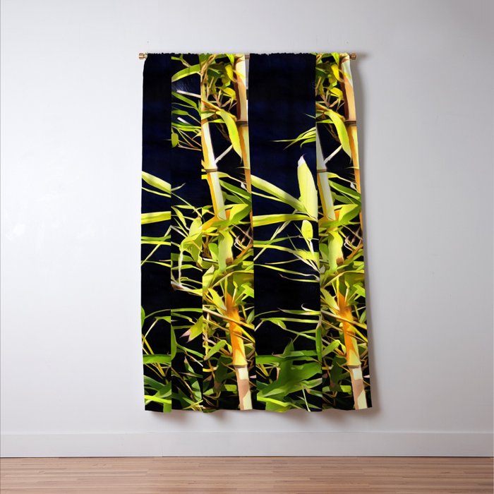 Bamboo On Black Window Curtain Gallery Image 3