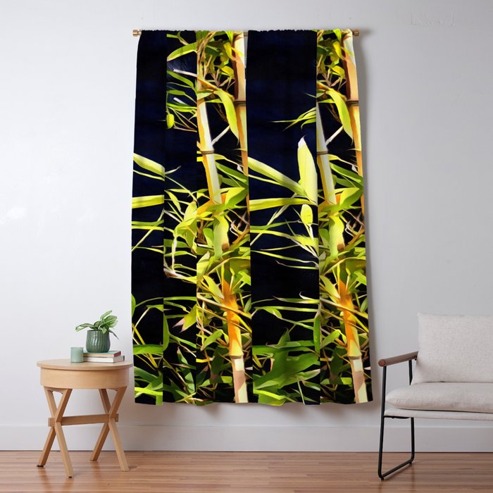 Bamboo On Black Window Curtain Gallery Image 1