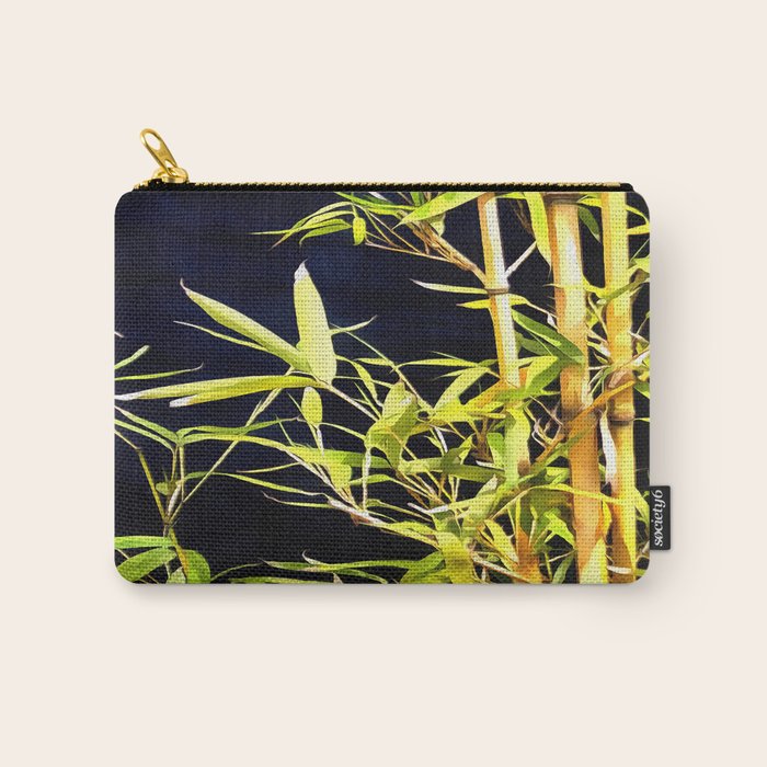 Bamboo On Black Carry All Pouch Gallery Image 1