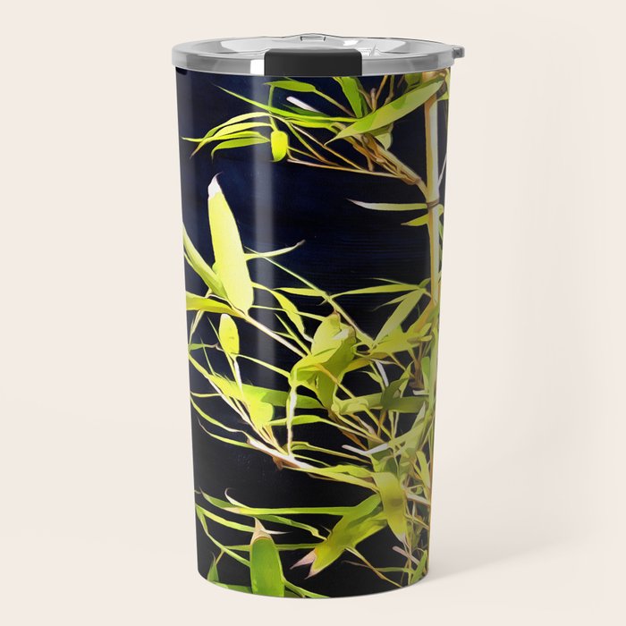 Bamboo On Black Travel Mug Gallery Image 1