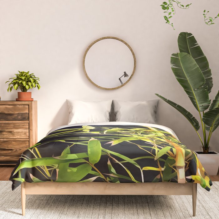 Bamboo On Black Comforter Gallery Image 3