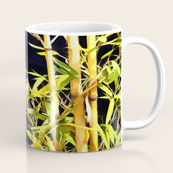 Bamboo On Black Coffee Mug Gallery Image 1
