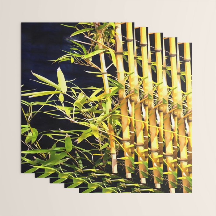 Bamboo On Black Wrapping Paper Gallery Image 3