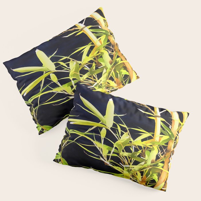 Bamboo On Black Pillow Sham Gallery Image 1