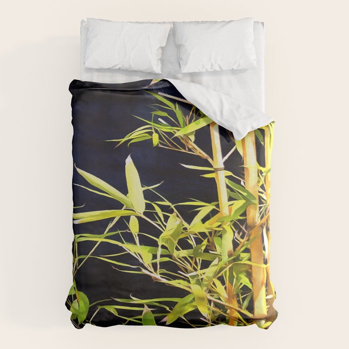 Bamboo On Black Duvet Cover Gallery Image 6