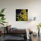 Bamboo On Black Wood Wall Art Gallery Image 2