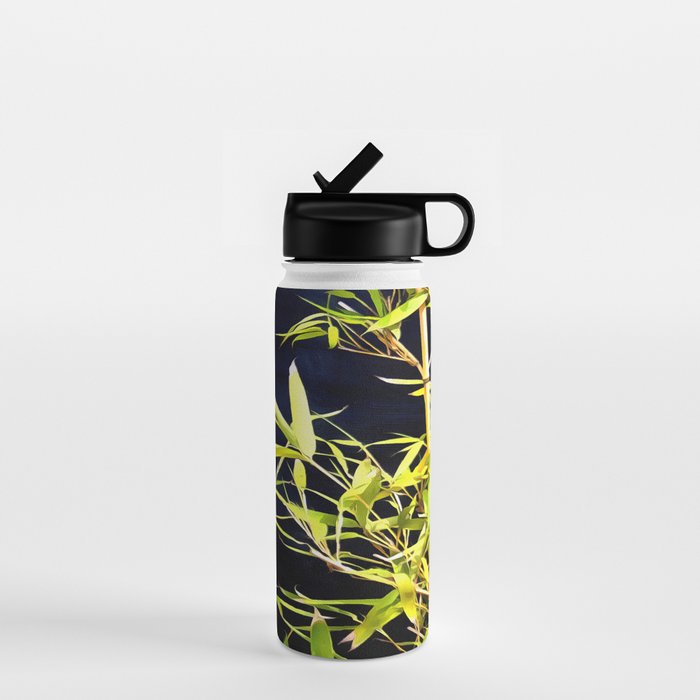 Bamboo On Black Water Bottle Gallery Image 1