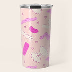 Pasta Noodles in Pink  Travel Mug Gallery Image 1