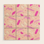 Pasta Noodles in Pink  Wood Wall Art Gallery Image 1