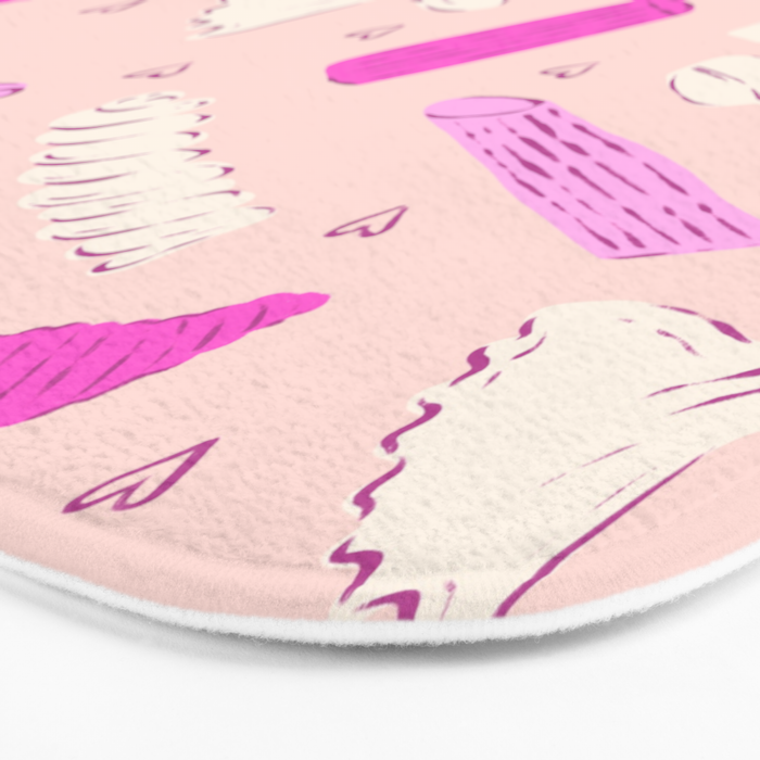 Pasta Noodles in Pink  Bath Mat Gallery Image 3