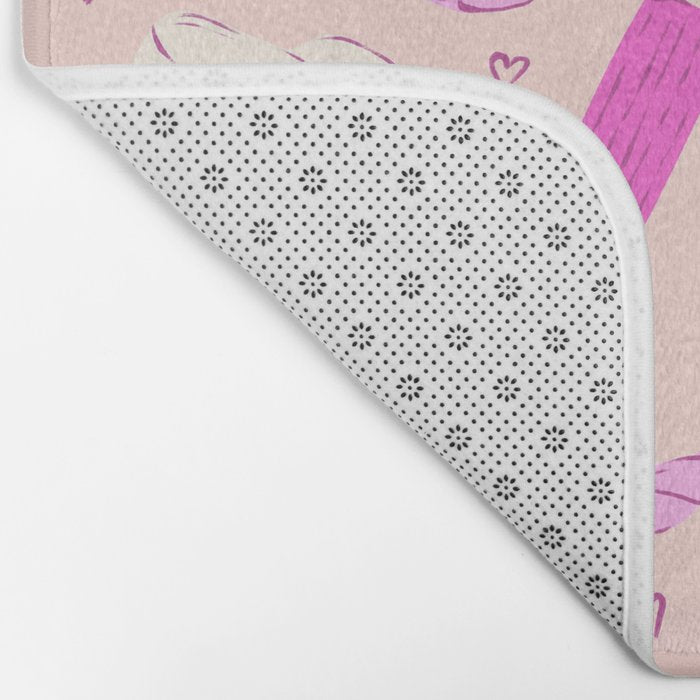 Pasta Noodles in Pink  Bath Mat Gallery Image 2