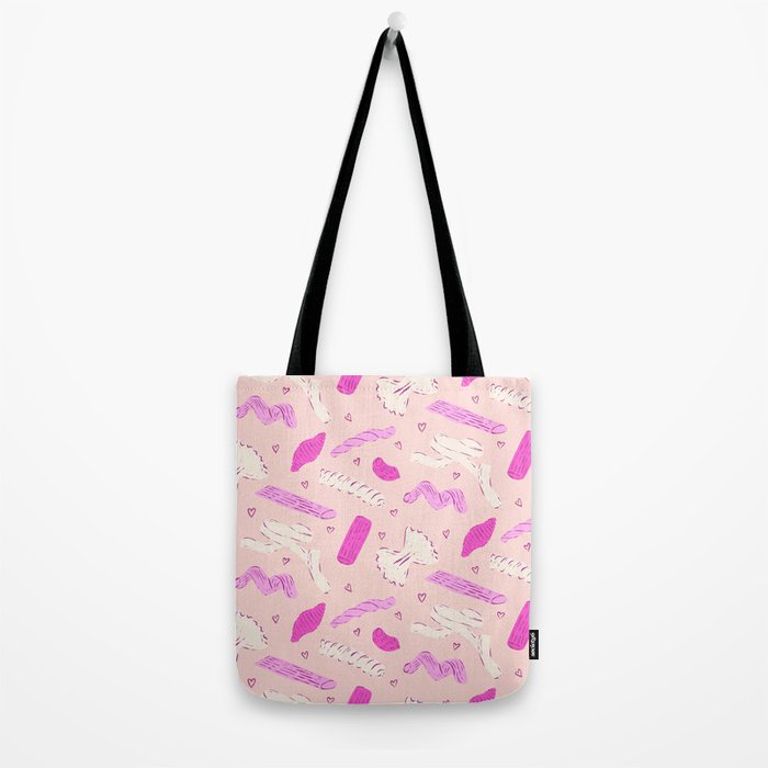 Pasta Noodles in Pink  Tote Bag Gallery Image 2