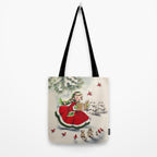 Vintage Christmas Girl Tote Bag Gallery Image 2