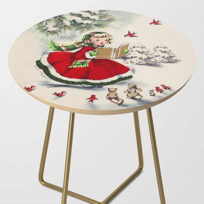 Vintage Christmas Girl Side Table Gallery Image 2