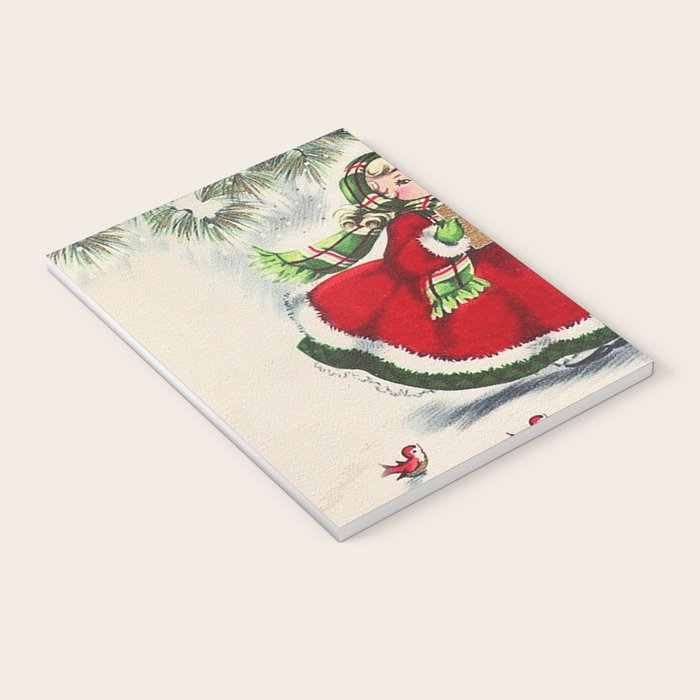Vintage Christmas Girl Notebook Gallery Image 3