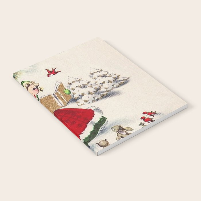 Vintage Christmas Girl Notebook Gallery Image 2