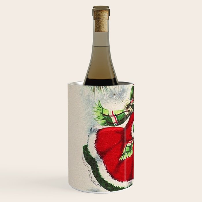 Vintage Christmas Girl Wine Chiller Gallery Image 2