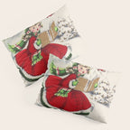Vintage Christmas Girl Pillow Sham Gallery Image 3