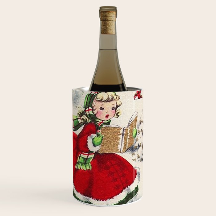 Vintage Christmas Girl Wine Chiller Gallery Image 1
