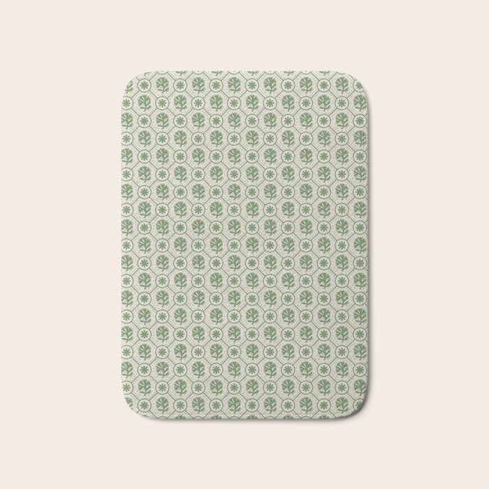 Sea Glass Geometric Floral Bath Mat Gallery Image 1