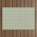 Sea Glass Geometric Floral Outdoor Rug Gallery Image 1
