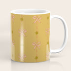 Cute Hair Bows & Stars in Yellow Ochre & Peach Coffee Mug Gallery Image 1