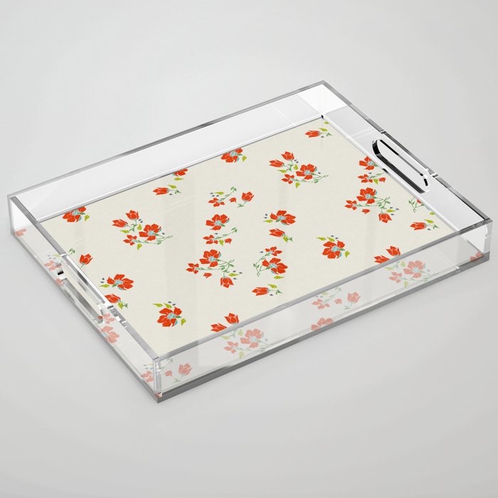 VINTAGE FLORAL Acrylic Tray Gallery Image 1