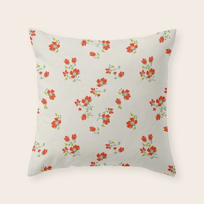 VINTAGE FLORAL Throw Pillow Gallery Image 1