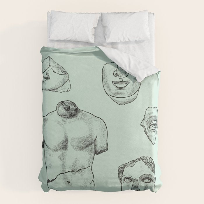 Fragments in Mint Duvet Cover Gallery Image 1