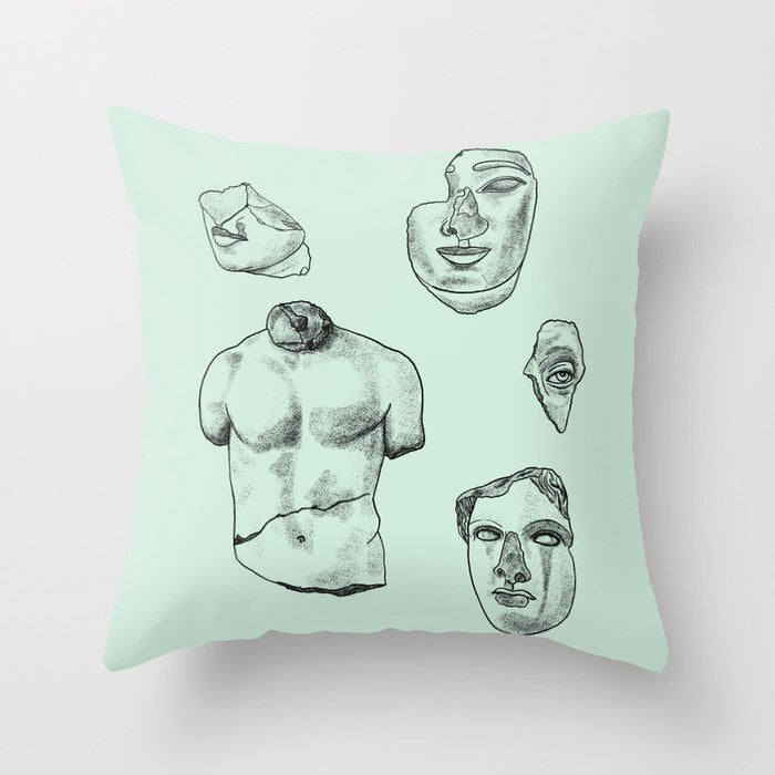 Fragments in Mint Throw Pillow Gallery Image 6