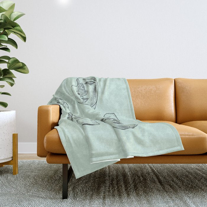 Fragments in Mint Throw Blanket Gallery Image 1