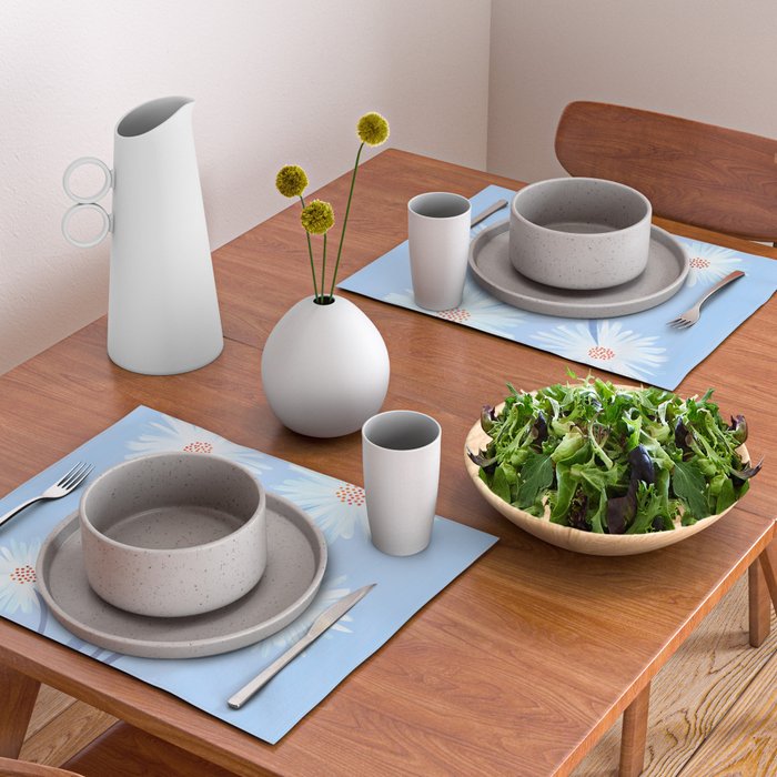 Winter Floral Still Life in Ice Blue Placemat Gallery Image 2