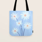 Winter Floral Still Life in Ice Blue Tote Bag Gallery Image 1