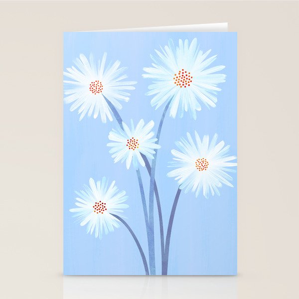 Winter Floral Still Life in Ice Blue Stationery Card Gallery Image 2