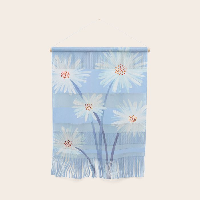 Winter Floral Still Life in Ice Blue Wall Hanging Gallery Image 1