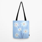 Winter Floral Still Life in Ice Blue Tote Bag Gallery Image 2