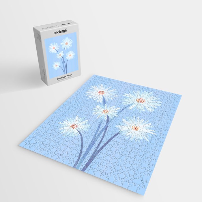 Winter Floral Still Life in Ice Blue Jigsaw Puzzle Gallery Image 2