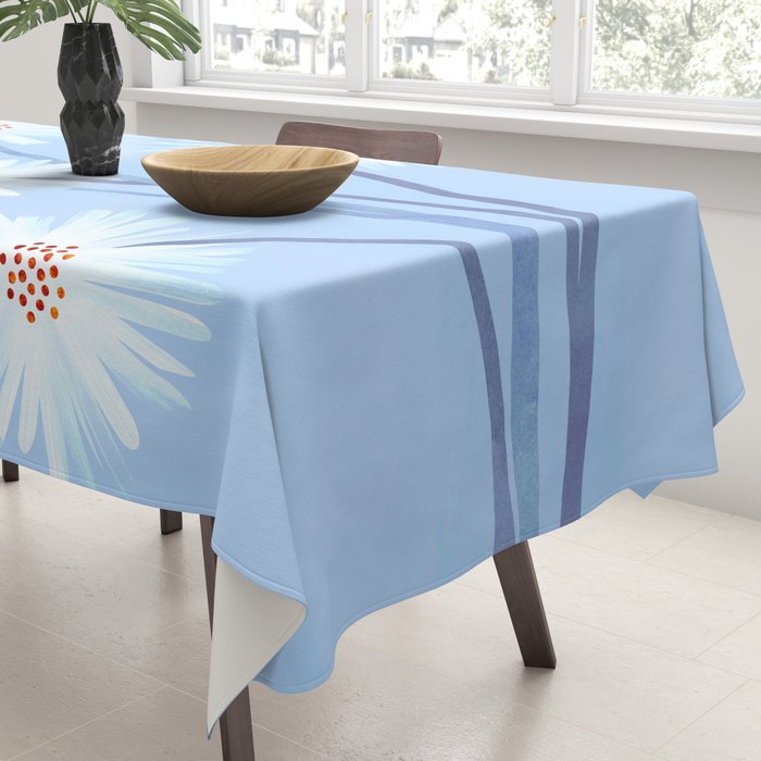 Winter Floral Still Life in Ice Blue Tablecloth Gallery Image 3
