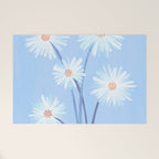 Winter Floral Still Life in Ice Blue Welcome Mat Gallery Image 1