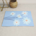 Winter Floral Still Life in Ice Blue Rug Gallery Image 1
