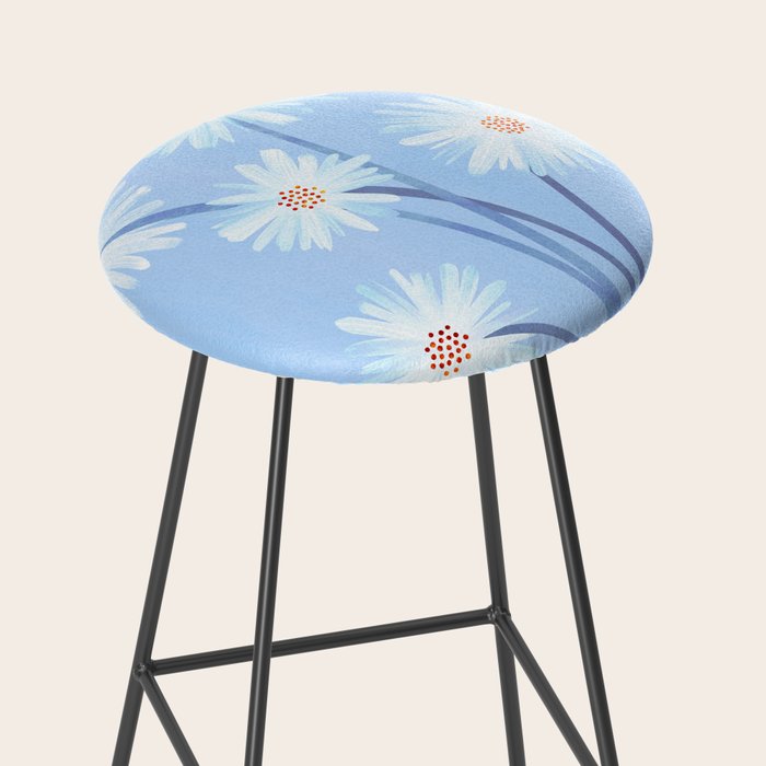 Winter Floral Still Life in Ice Blue Stool Gallery Image 2