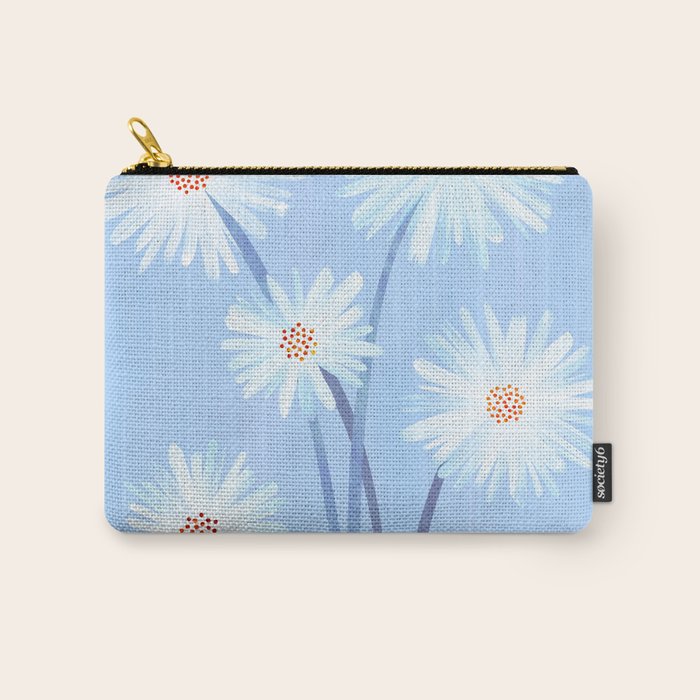 Winter Floral Still Life in Ice Blue Carry All Pouch Gallery Image 1