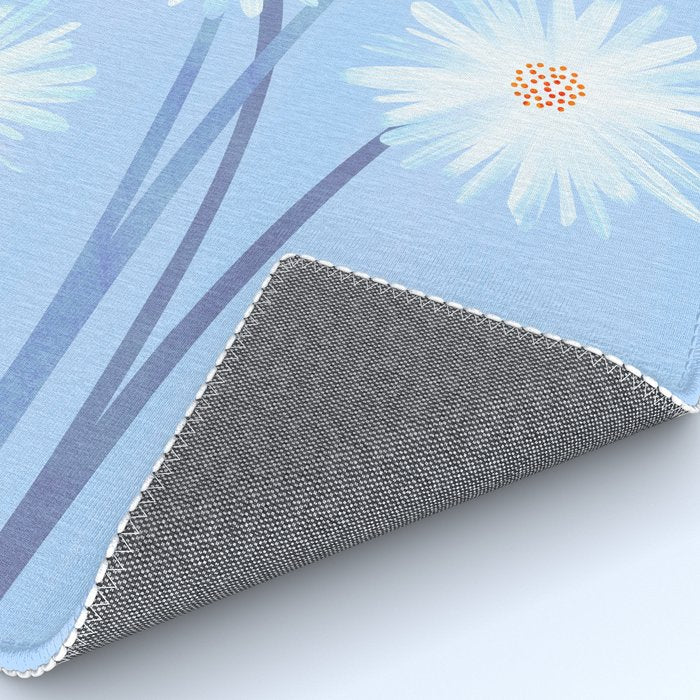 Winter Floral Still Life in Ice Blue Rug Gallery Image 4