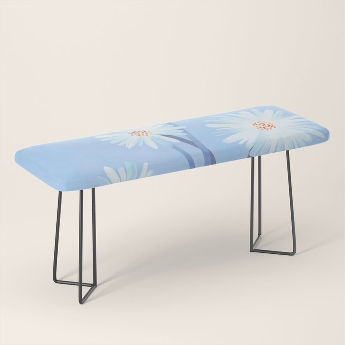 Winter Floral Still Life in Ice Blue Bench Gallery Image 1